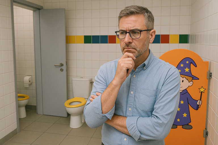 Installer Looking Thoughtful 768 Designer considering toilet anxiety issues
